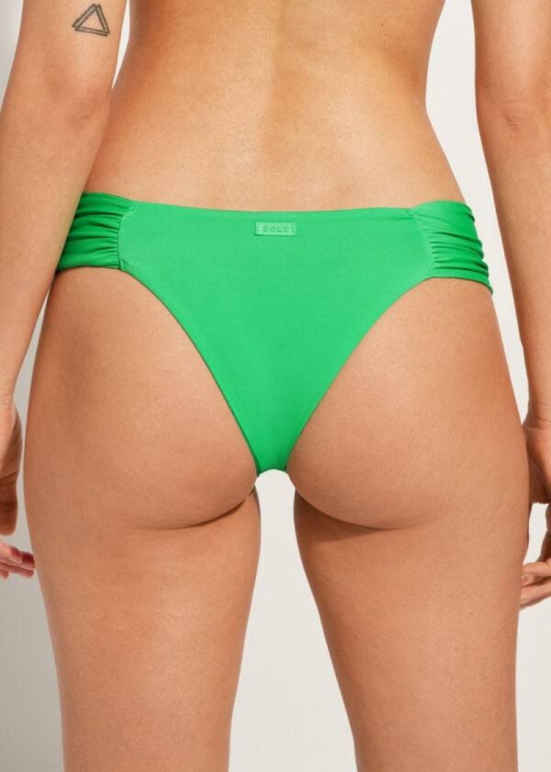 Calzedonia Brazilian Indonesia Eco Women's Bikini Bottoms Green | CA 2879JJ