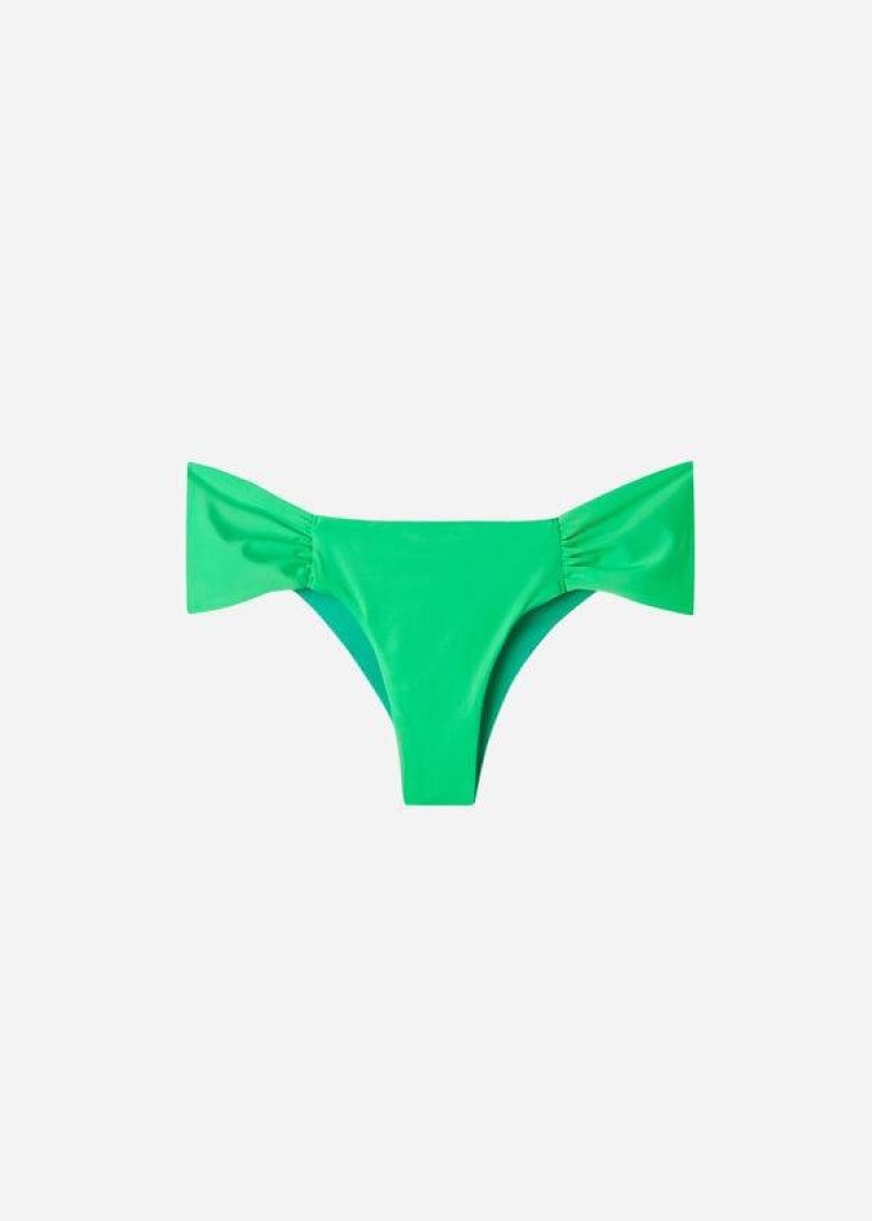 Calzedonia Brazilian Indonesia Eco Women's Bikini Bottoms Green | CA 2879JJ