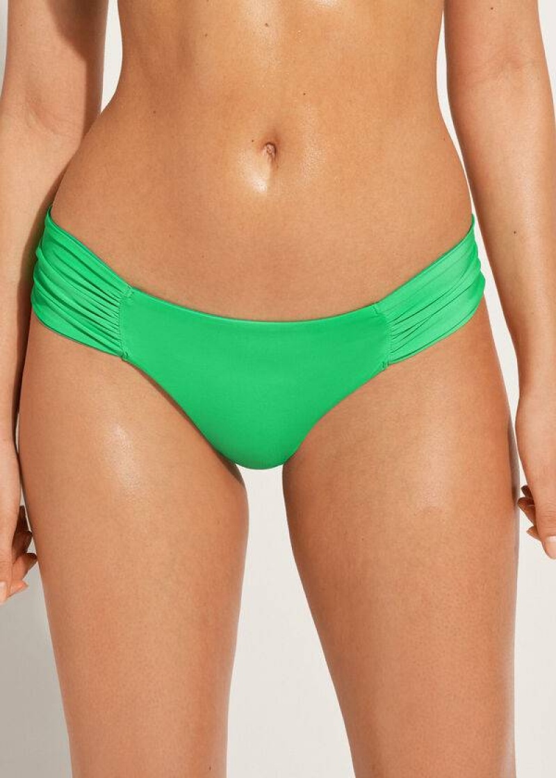 Calzedonia Brazilian Indonesia Eco Women\'s Bikini Bottoms Green | CA 2879JJ