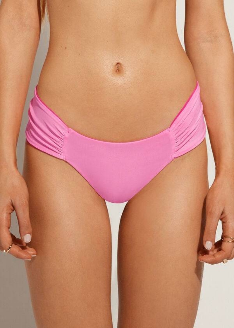 Calzedonia Brazilian Indonesia Eco Women's Bikini Bottoms Pink | CA 2878KI