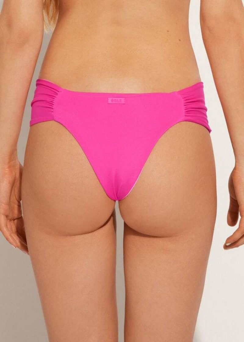 Calzedonia Brazilian Indonesia Eco Women's Bikini Bottoms Pink | CA 2878KI