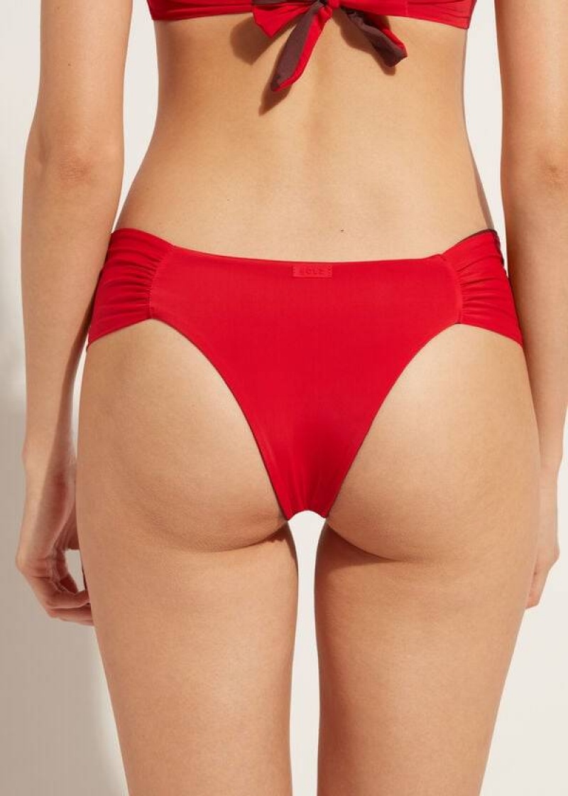 Calzedonia Brazilian Indonesia Eco Women's Bikini Bottoms Red | CA 2876ZG