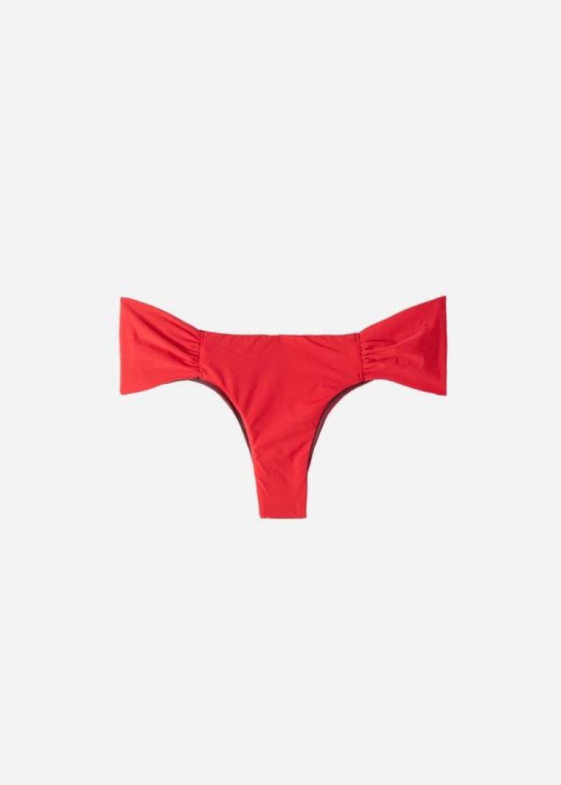 Calzedonia Brazilian Indonesia Eco Women's Bikini Bottoms Red | CA 2876ZG