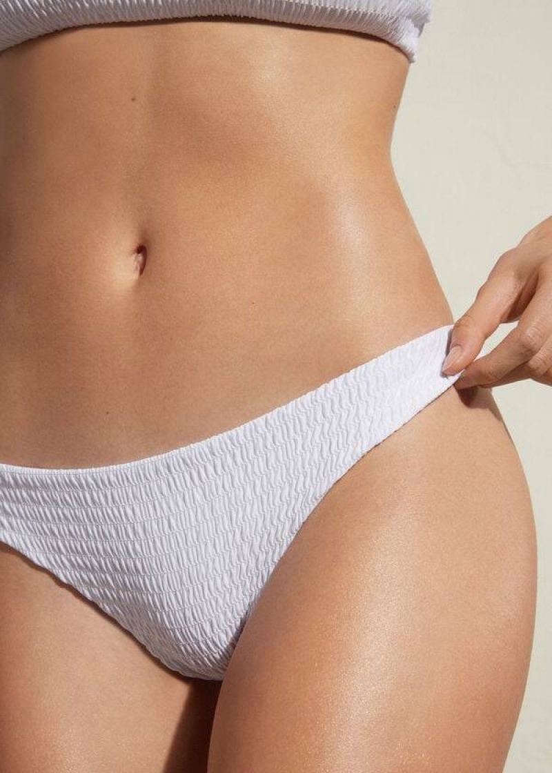 Calzedonia Brazilian Lanzarote Women's Bikini Bottoms White | CA 2874CE