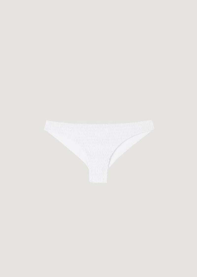 Calzedonia Brazilian Lanzarote Women's Bikini Bottoms White | CA 2874CE