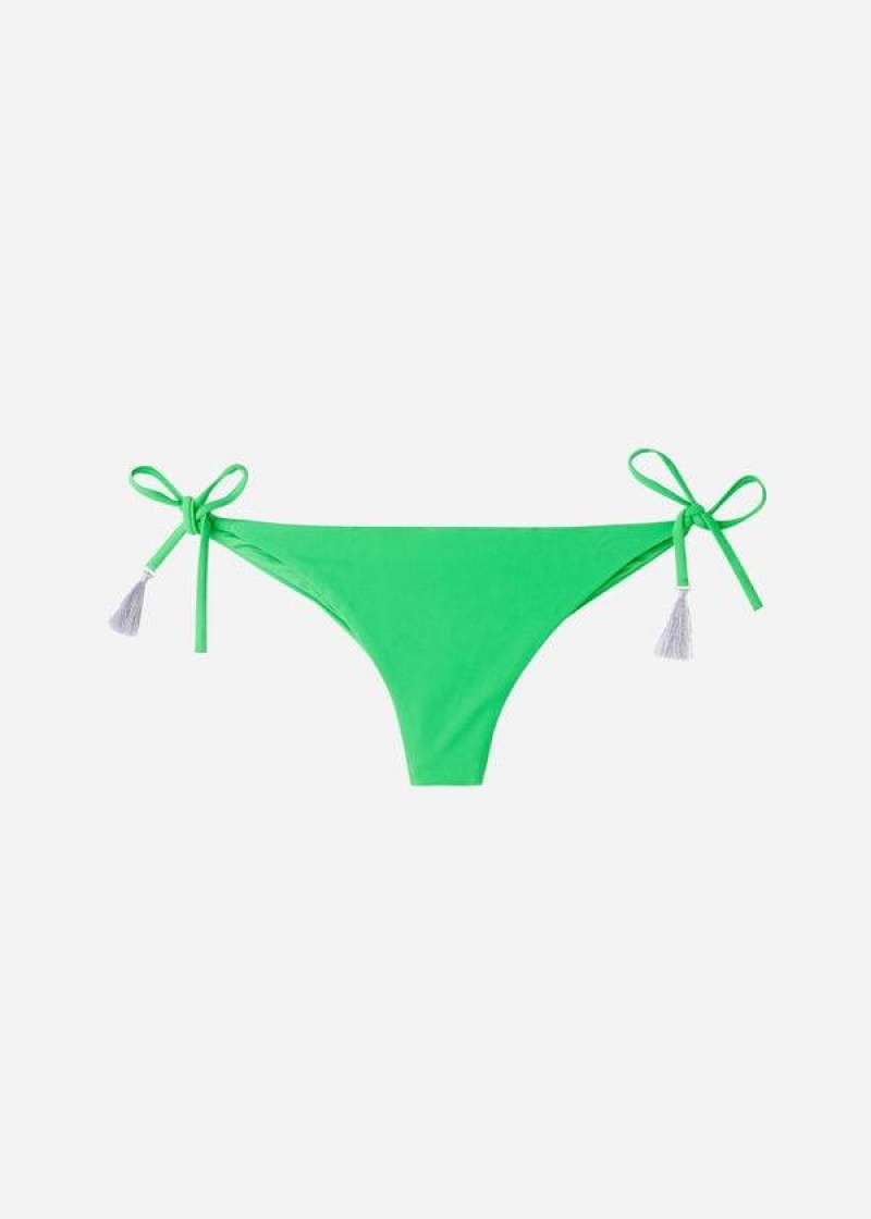 Calzedonia Brazilian String Capri Women's Bikini Bottoms Green | CA 2863UT