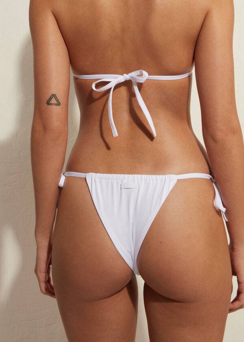 Calzedonia Brazilian String Indonesia Eco Women's Bikini Bottoms White | CA 2854HK