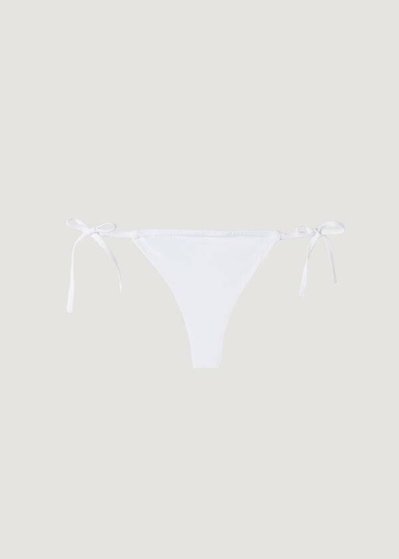 Calzedonia Brazilian String Indonesia Eco Women's Bikini Bottoms White | CA 2854HK