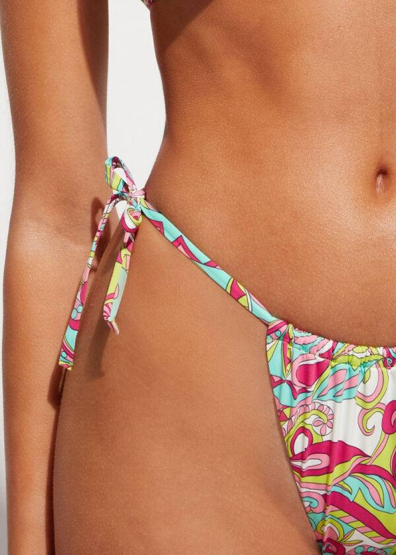 Calzedonia Brazilian String Londra Women's Bikini Bottoms Multicolor | CA 2853NB