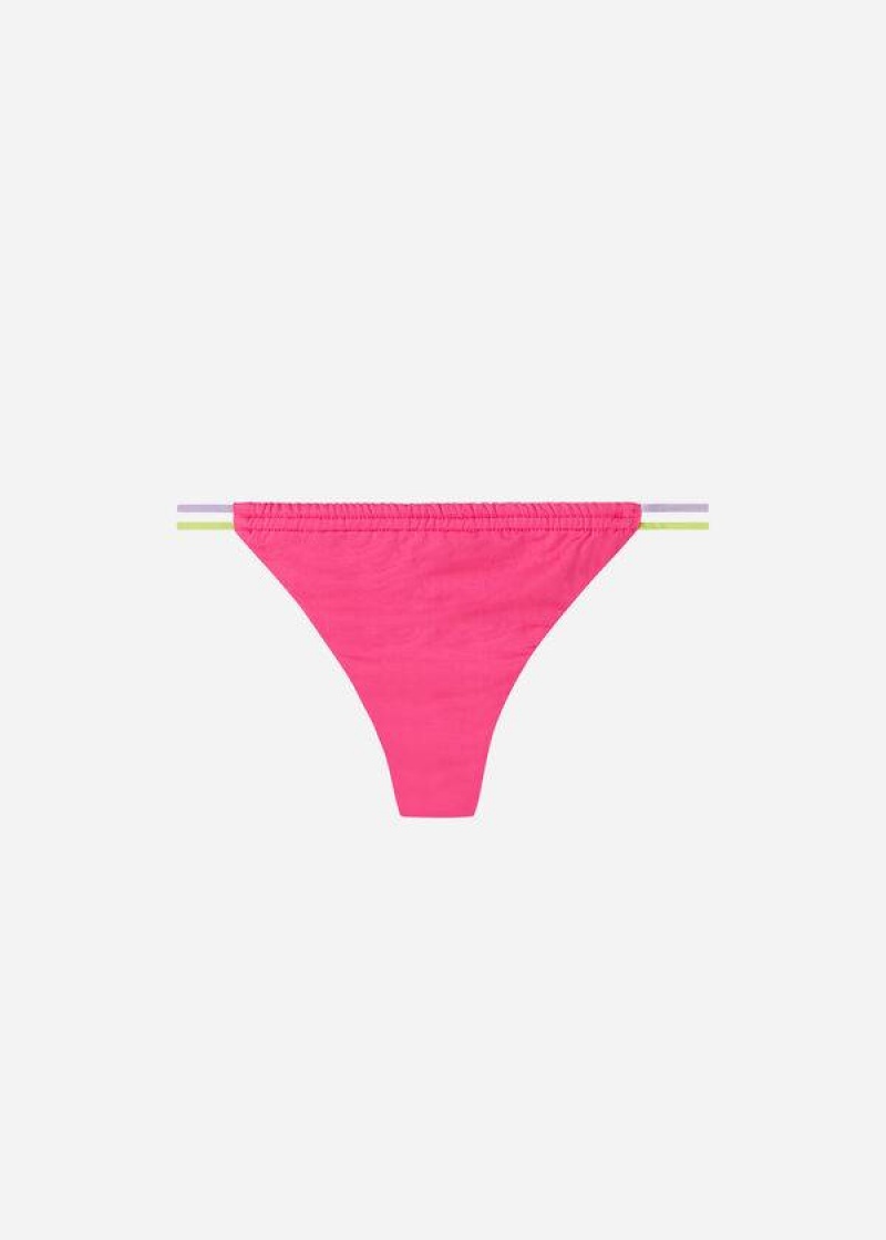 Calzedonia Brazilian String Tokyo Eco Women's Bikini Bottoms Pink | CA 2847TV