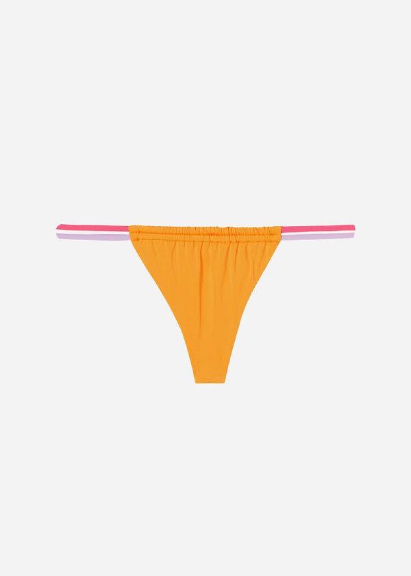 Calzedonia Brazilian String Tokyo Eco Women's Bikini Bottoms Orange | CA 2846YU