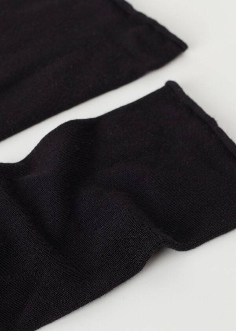 Calzedonia Cashmere Blend 3/4 Long Women's Socks Black | CA 1954UT