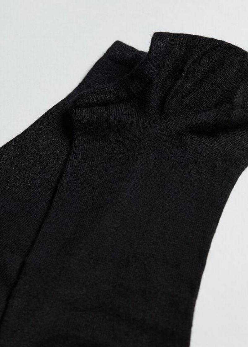 Calzedonia Cashmere Blend No-Show Men's Socks Black | CA 1310DN