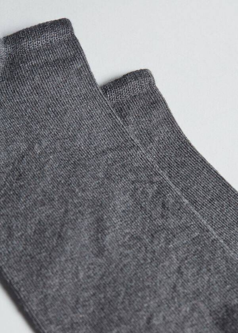 Calzedonia Cashmere Blend No-Show Men's Socks Grey | CA 1309SO