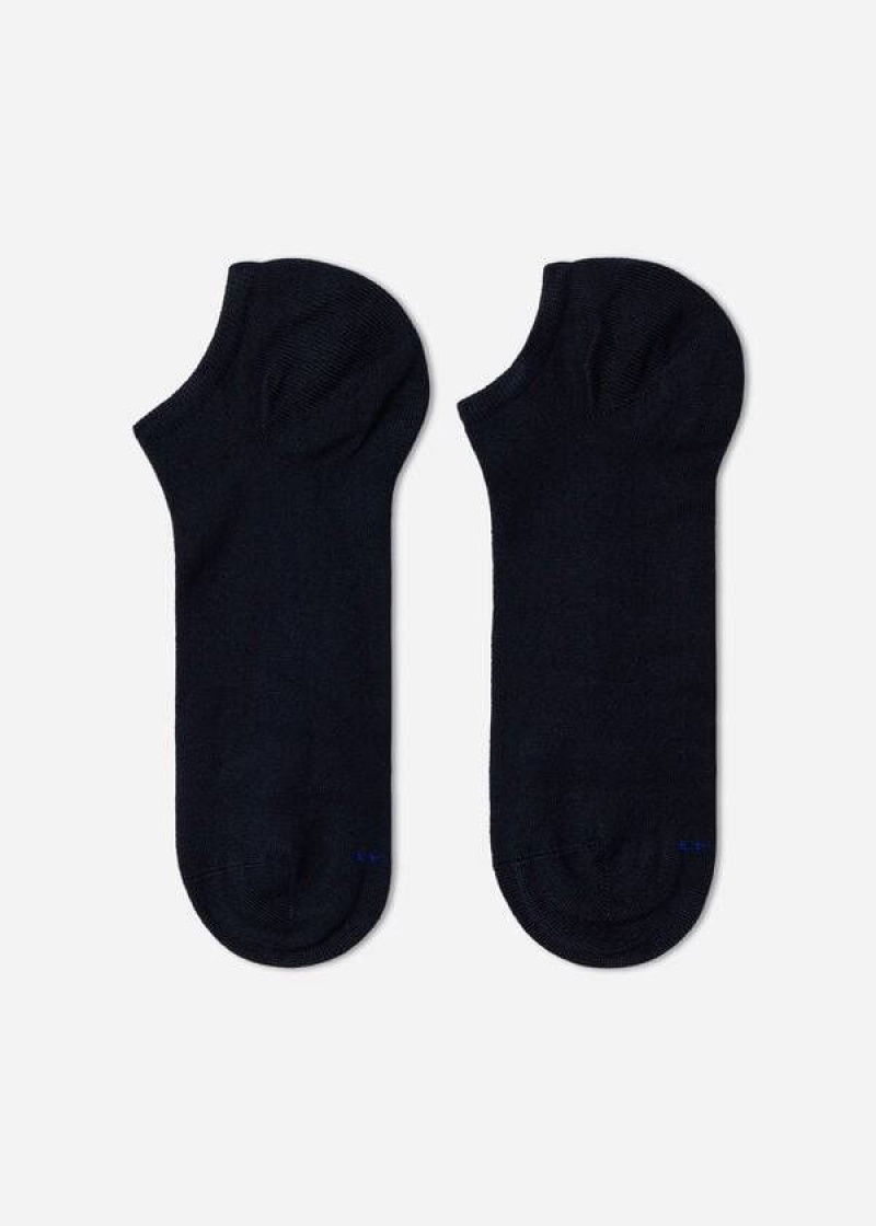 Calzedonia Cashmere Blend No-Show Women's Socks Blue | CA 1926TV