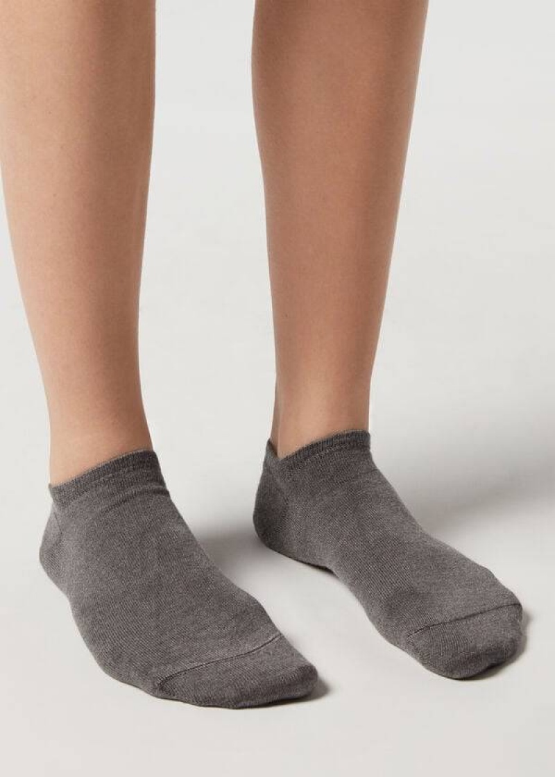 Calzedonia Cashmere Blend No-Show Women\'s Socks Grey | CA 1924EX