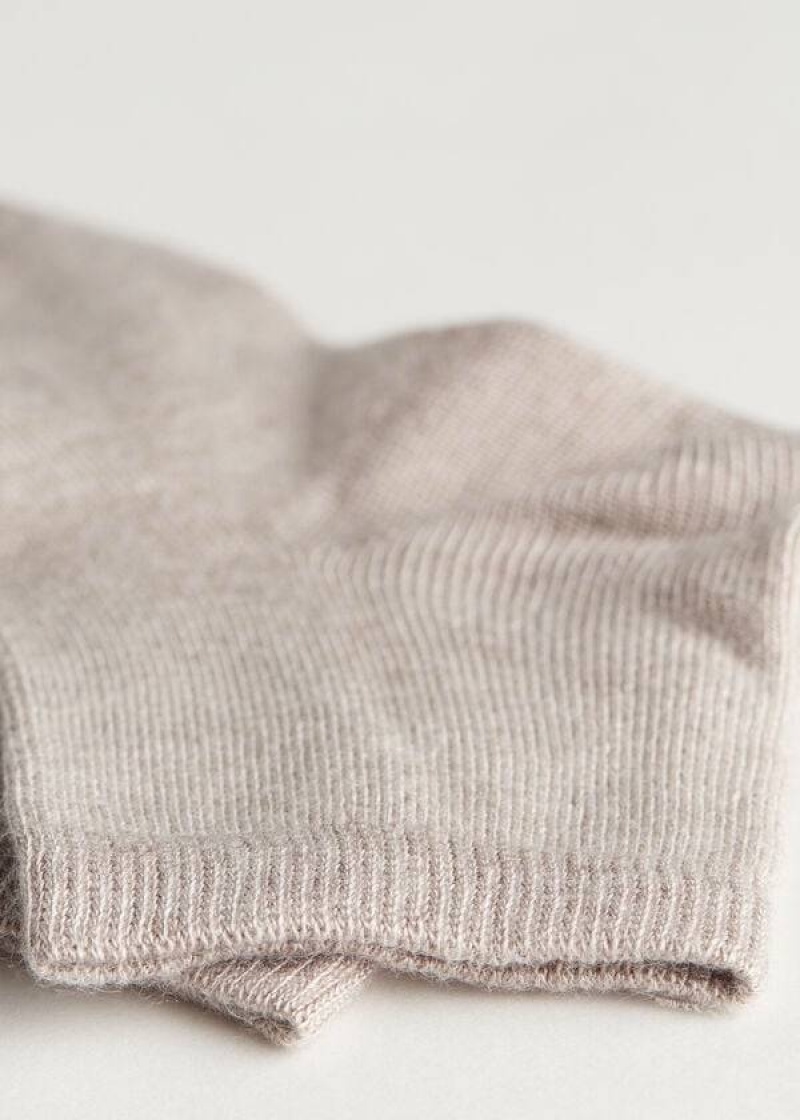 Calzedonia Cashmere Blend Short Kids' Socks Beige / Brown | CA 1100AP