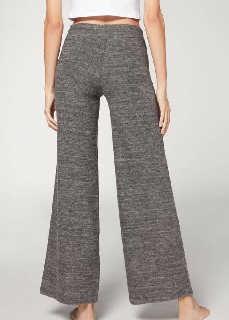 Calzedonia Cashmere Palazzo Women's Leggings Grey | CA 1567PQ