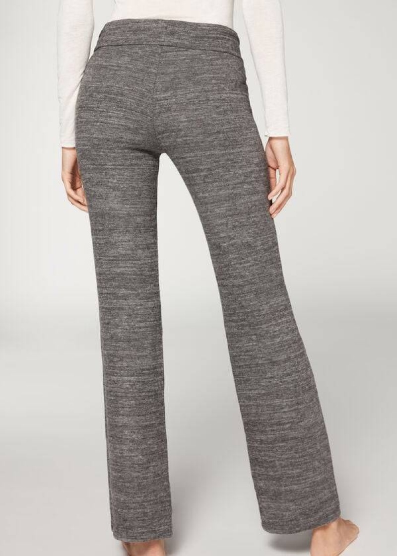 Calzedonia Cashmere Straight Women's Leggings Grey | CA 1565IS