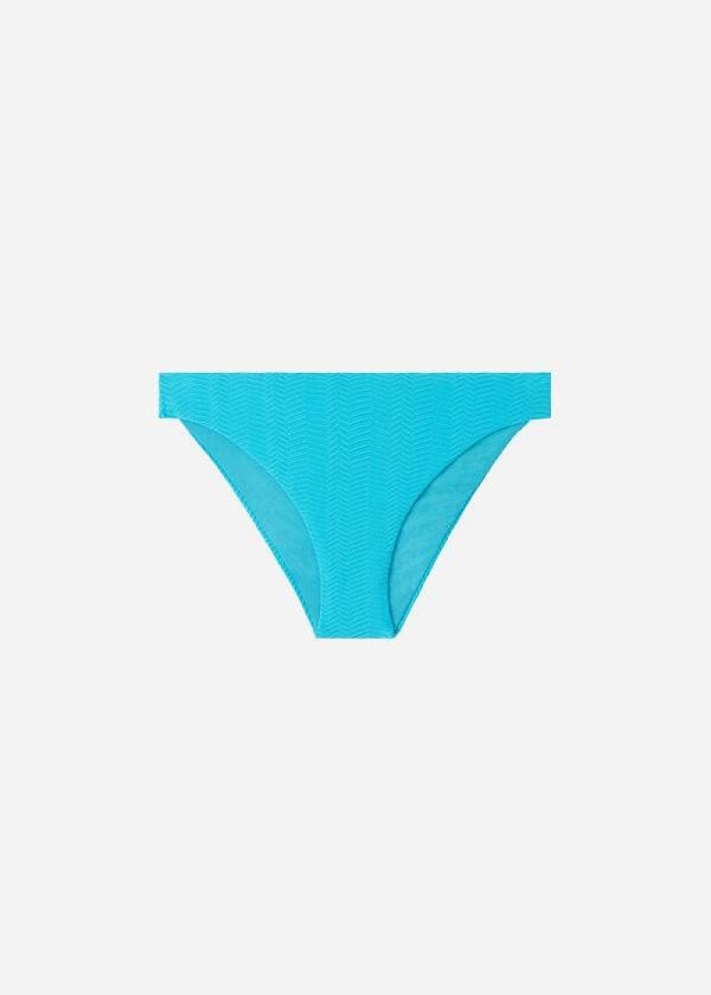 Calzedonia Chevron Casablanca Women's Bikini Bottoms Turquoise Green | CA 2840SO