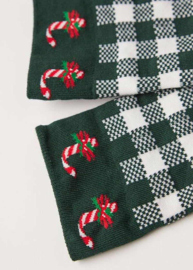 Calzedonia Christmas Series Short Crew Men's Socks Green | CA 1398VD