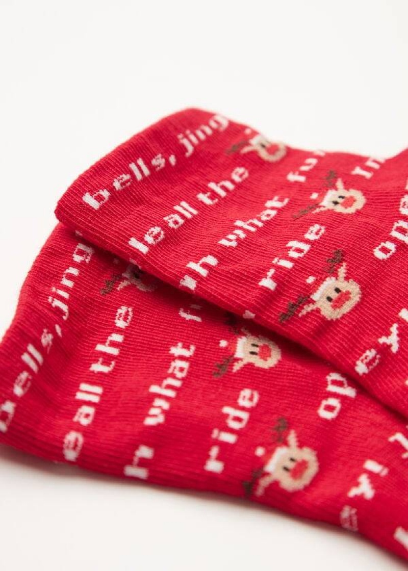 Calzedonia Christmas Series Short Kids' Socks Red | CA 1019IS