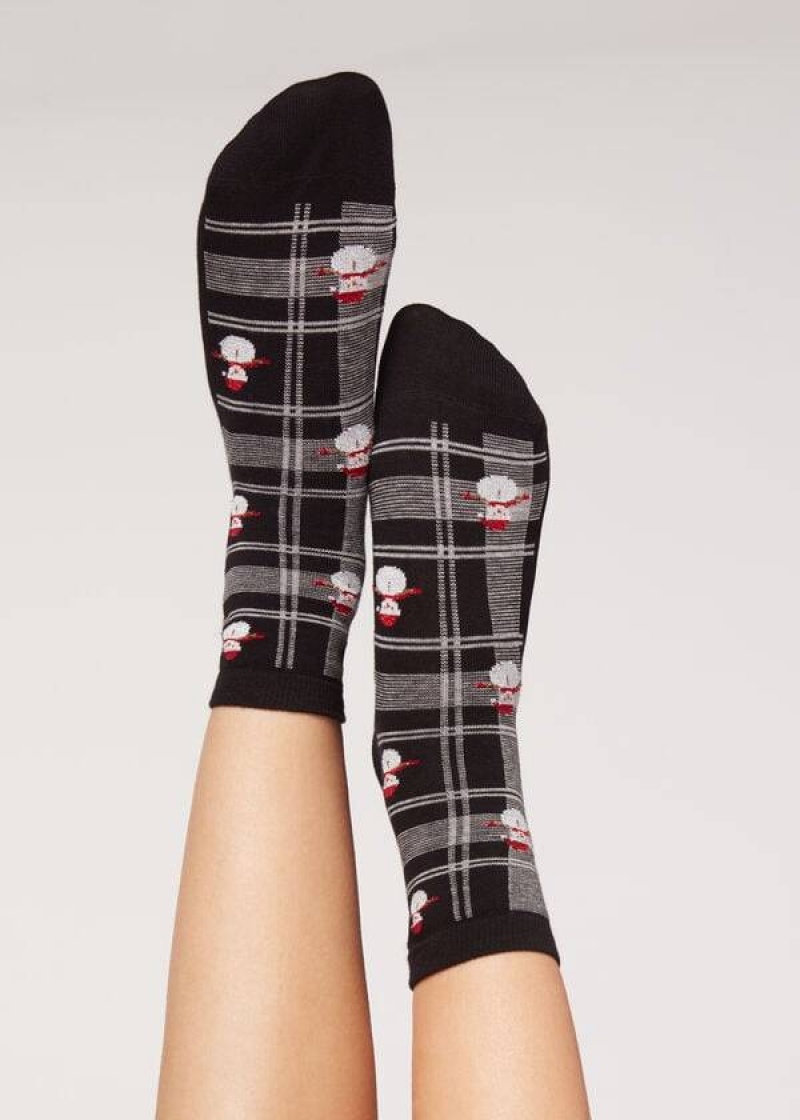 Calzedonia Christmas Short Women\'s Socks Coffee | CA 1818QZ