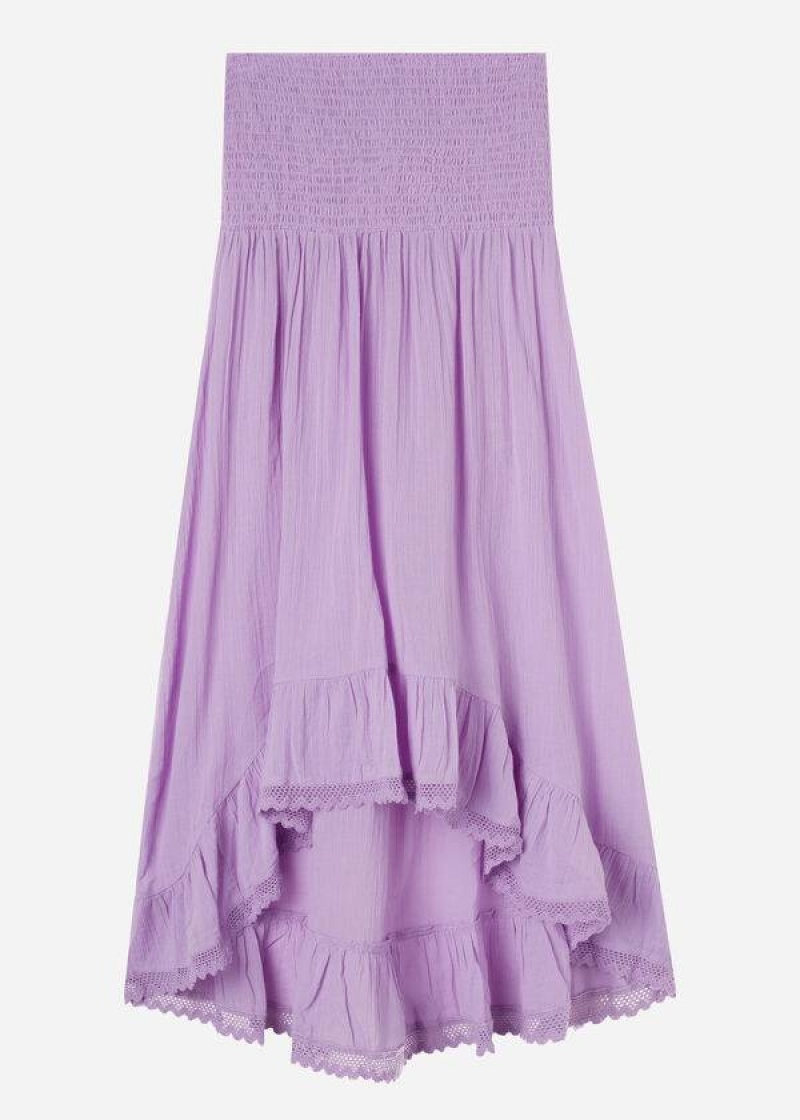 Calzedonia Cotton Convertible Dress Women's Cover Ups Purple | CA 2123ZG