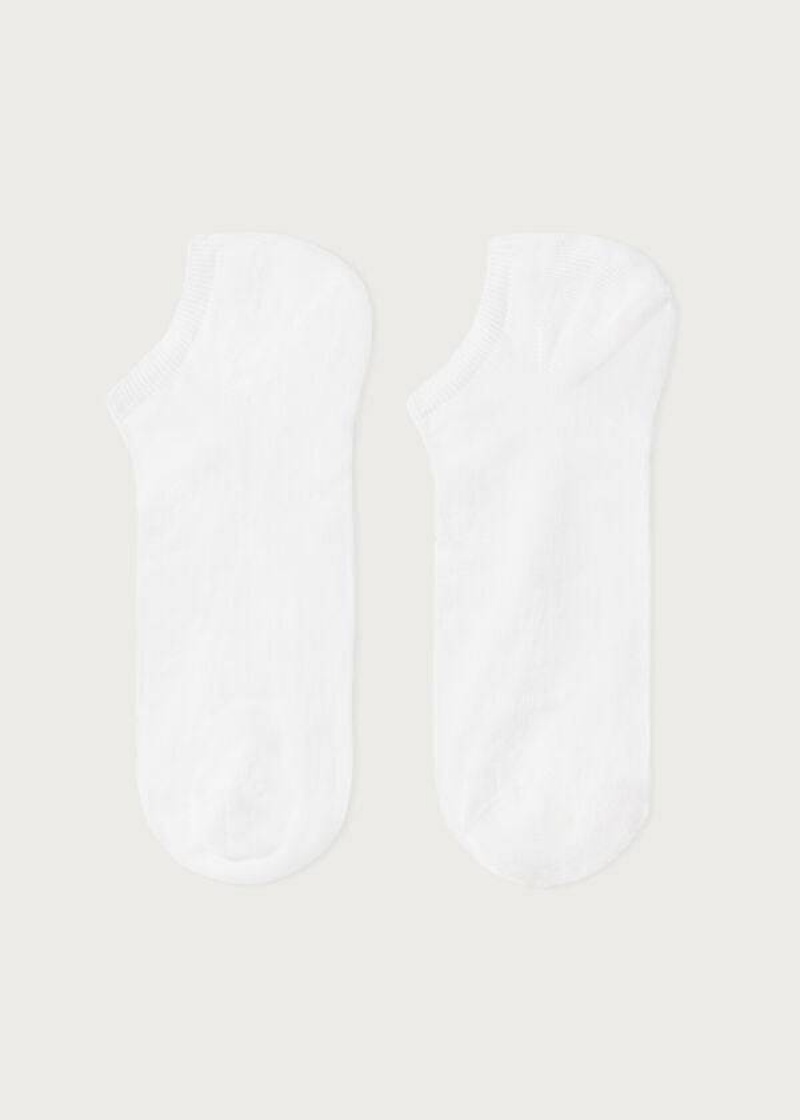 Calzedonia Cotton No-Show Women's Socks White | CA 1910GL