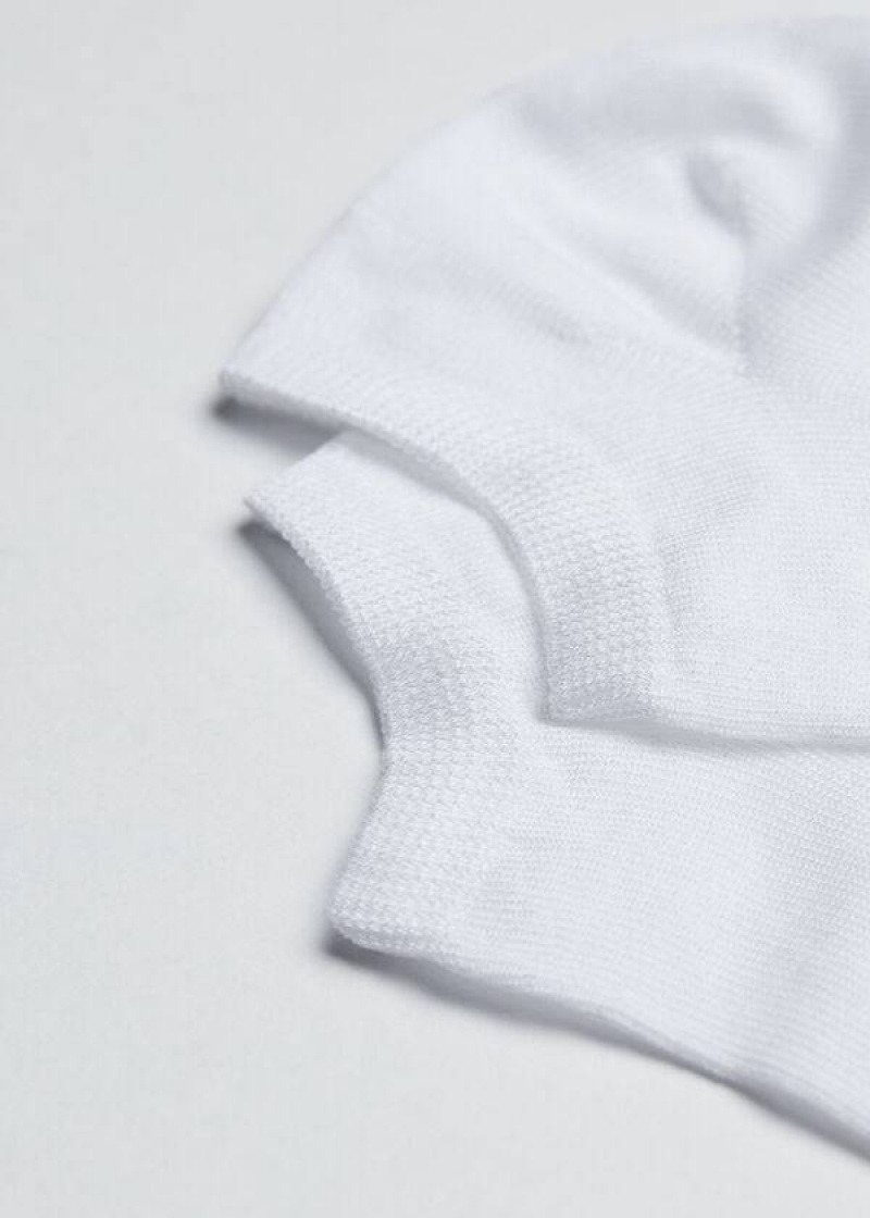 Calzedonia Cotton No-Show Women's Socks White | CA 1910GL