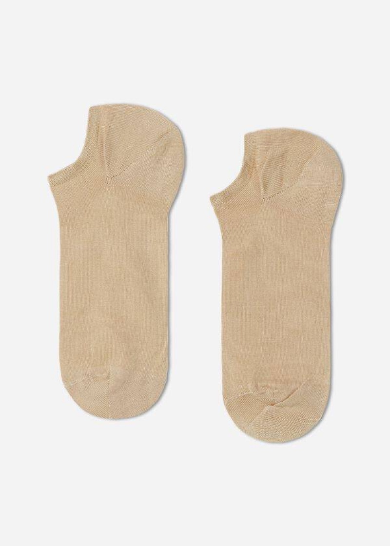 Calzedonia Cotton No-Show rosa Women's Socks Brown / Beige | CA 1905PQ