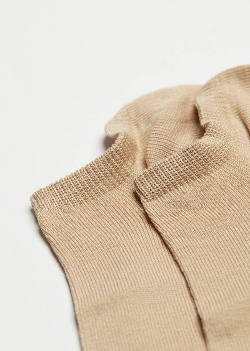 Calzedonia Cotton No-Show rosa Women's Socks Brown / Beige | CA 1905PQ