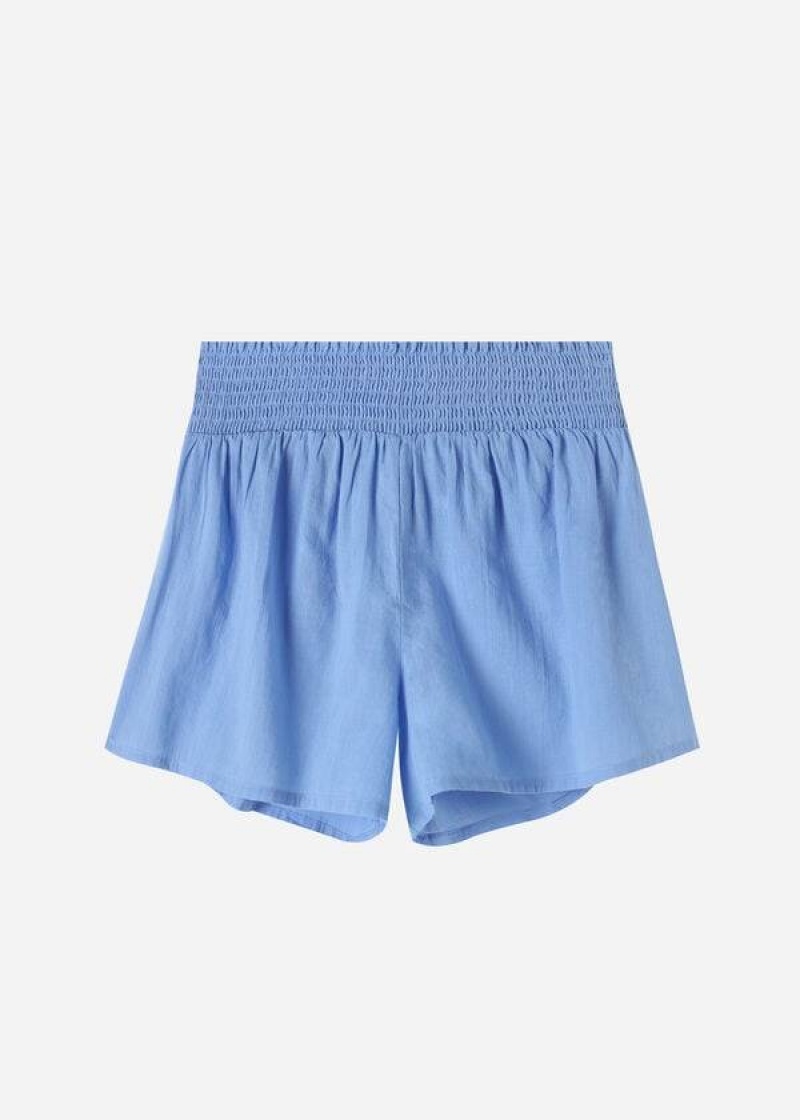 Calzedonia Cotton Shorts Women's Cover Ups Blue | CA 2073CE