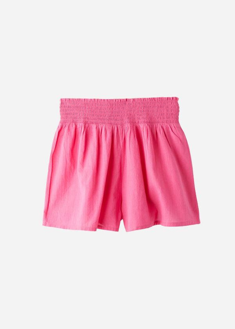 Calzedonia Cotton Shorts Women's Cover Ups Pink | CA 2068JJ