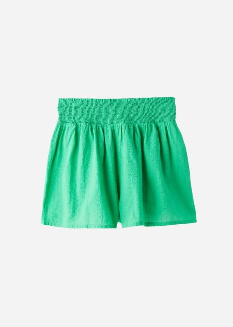 Calzedonia Cotton Shorts Women's Cover Ups Green | CA 2065FM