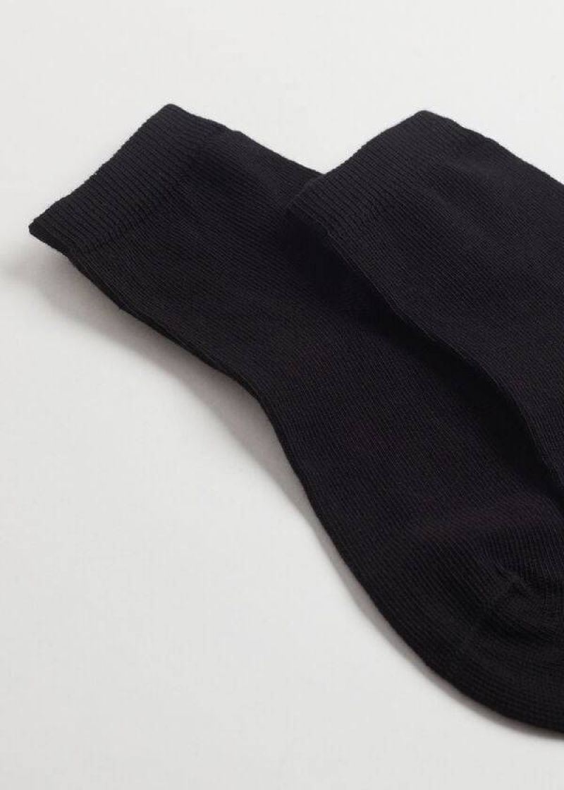 Calzedonia Cotton with Fresh Feet Breathable Material Short Kids' Socks Black | CA 1088NB