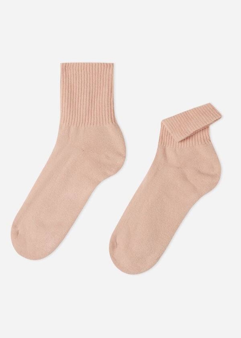 Calzedonia Crew Sport Men's Socks Beige | CA 1347BC