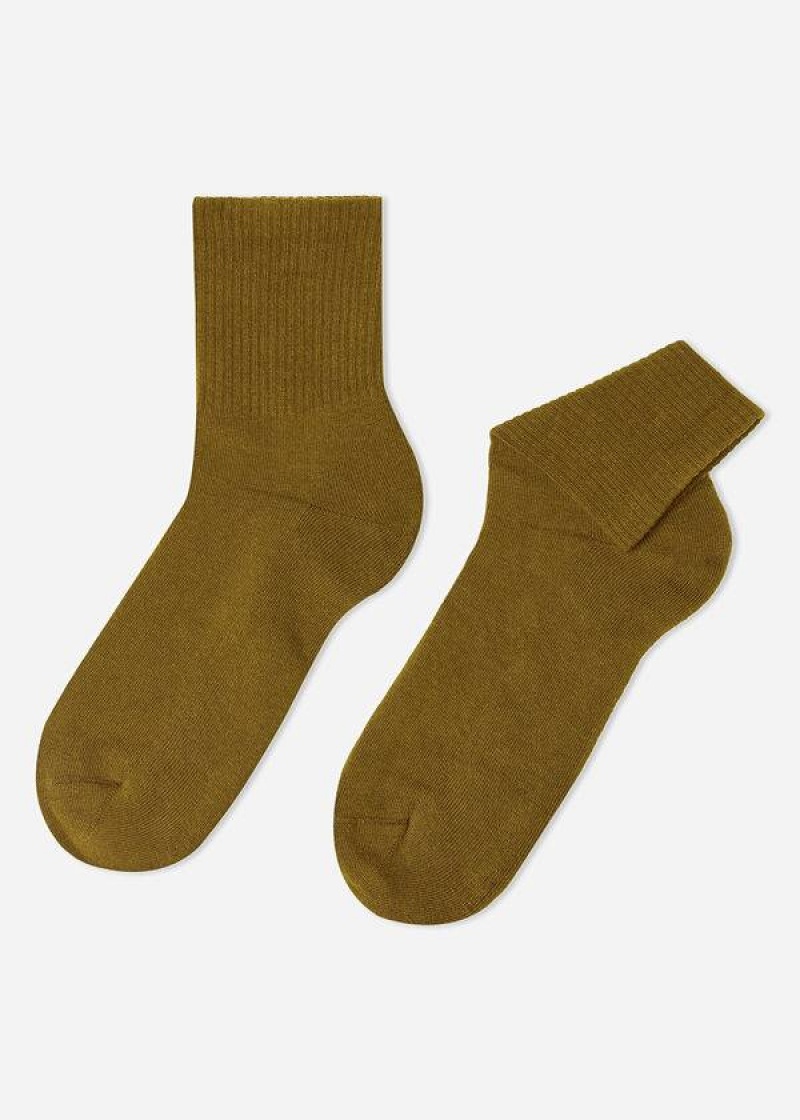 Calzedonia Crew Sport Men's Socks Green | CA 1393KI