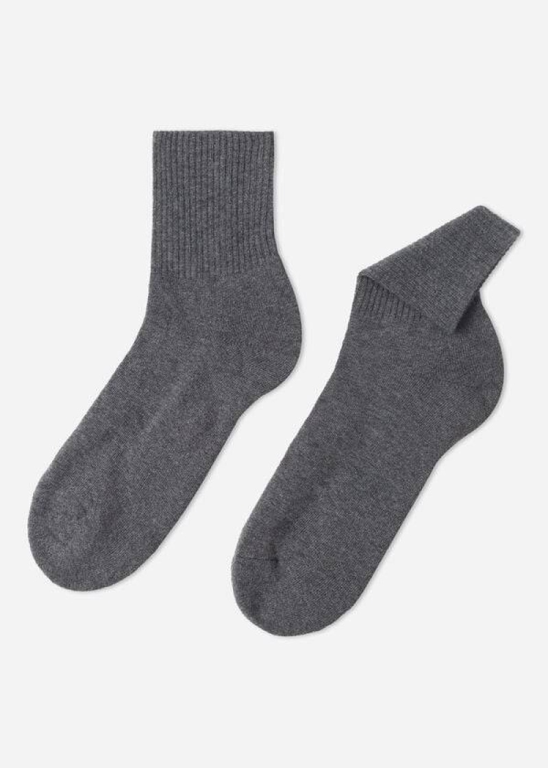 Calzedonia Crew Sport Men's Socks Grey | CA 1356UT