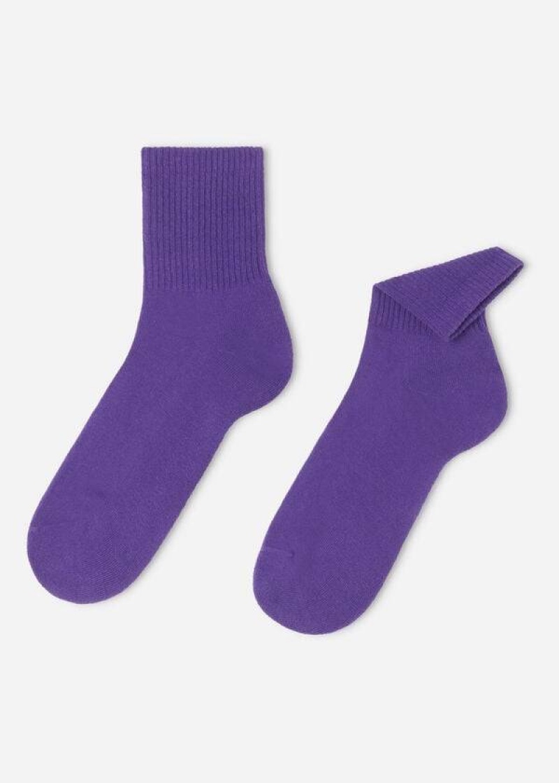 Calzedonia Crew Sport Men's Socks Purple | CA 1348NB