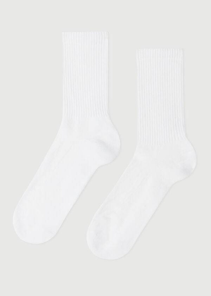 Calzedonia Crew Sport Men\'s Socks White | CA 1378EX