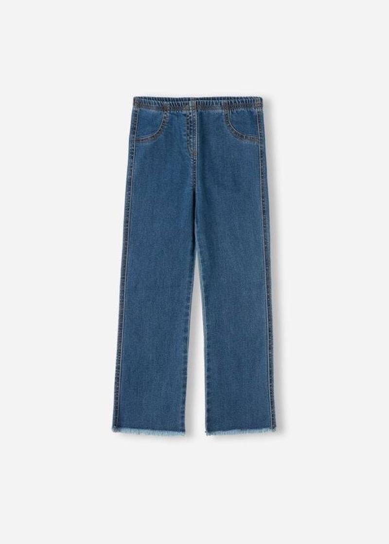 Calzedonia Cropped Flared Denim Kids\' Leggings Blue | CA 1067RW