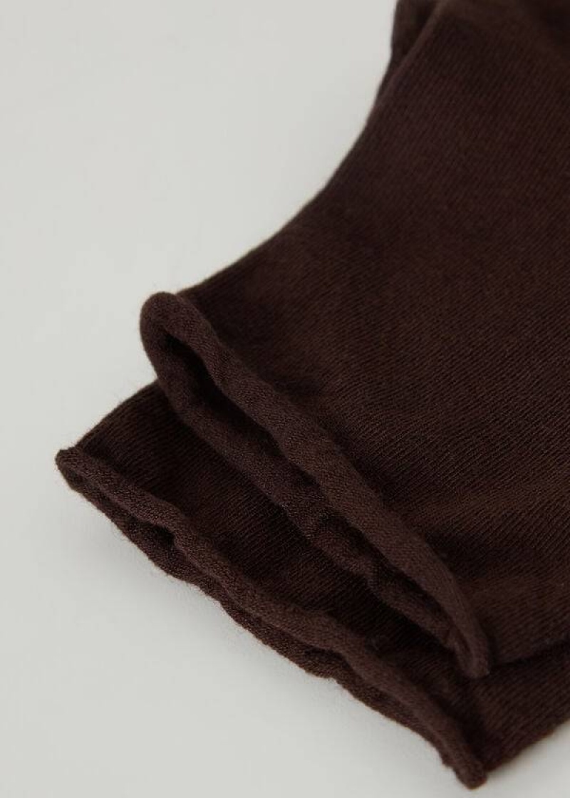 Calzedonia Cuffless Cashmere Short Women's Socks Brown | CA 1809KI