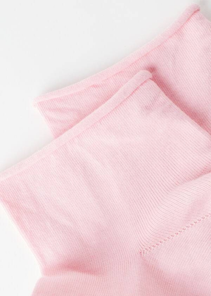 Calzedonia Cuffless Short in Cotton Women's Socks Pink | CA 1797YU