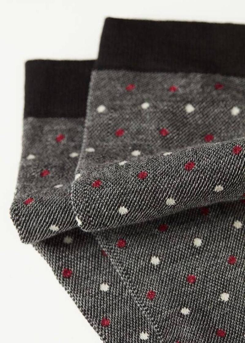 Calzedonia Dot-Pattern Long Women's Socks Grey | CA 1952TV