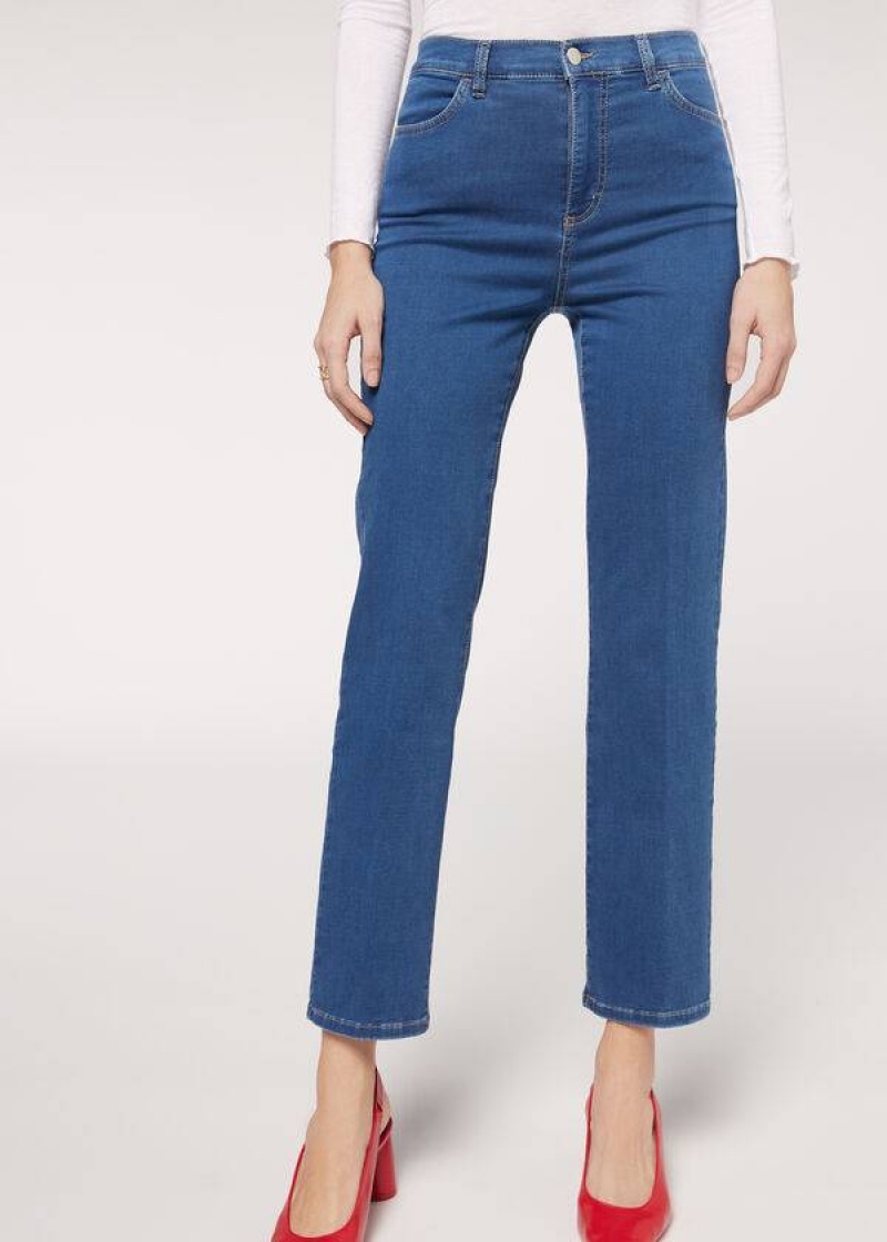 Calzedonia Eco Comfort Women\'s Jeans Blue | CA 1622DN