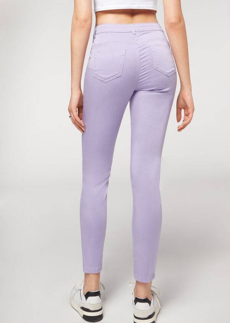 Calzedonia Eco Light Push Up Denim Women's Jeans Purple | CA 1607BC