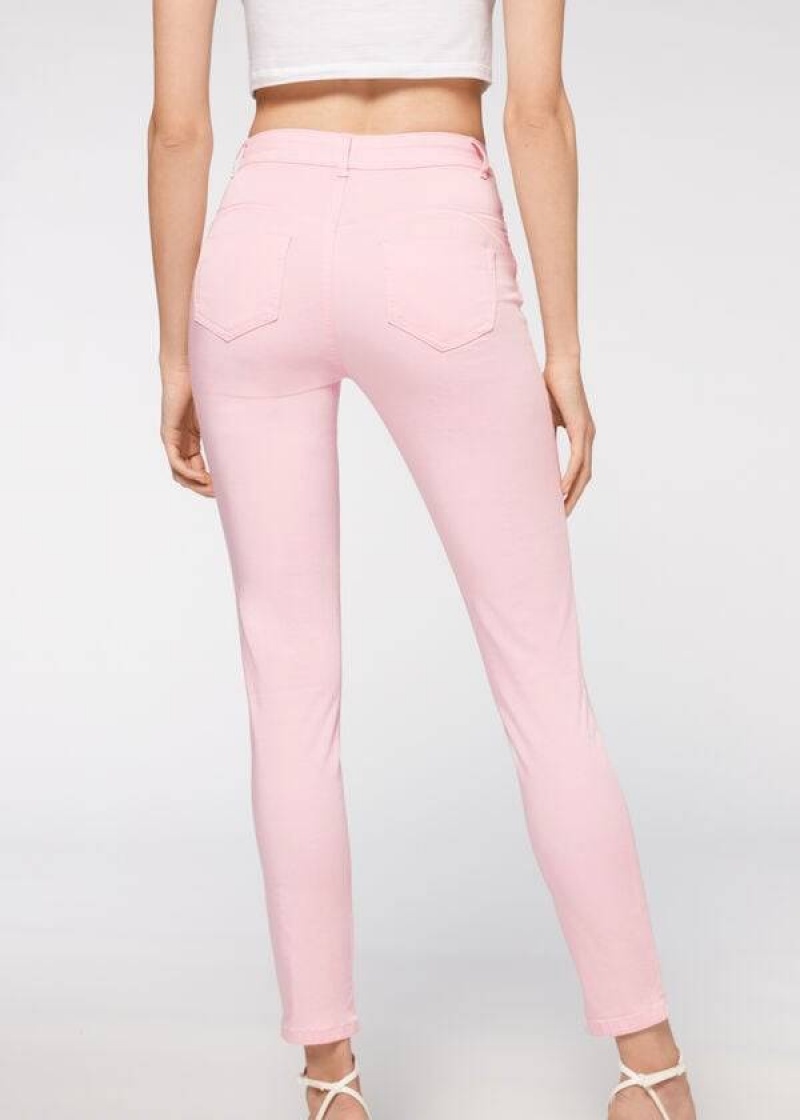 Calzedonia Eco Light Push Up Denim Women's Pants Pink | CA 1464AP