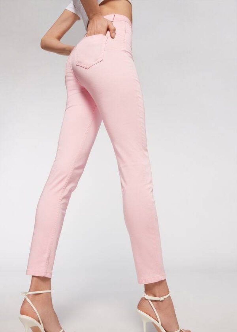 Calzedonia Eco Light Push Up Denim Women's Pants Pink | CA 1464AP