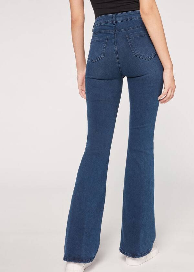 Calzedonia Flared Women's Jeans Blue | CA 1598GL